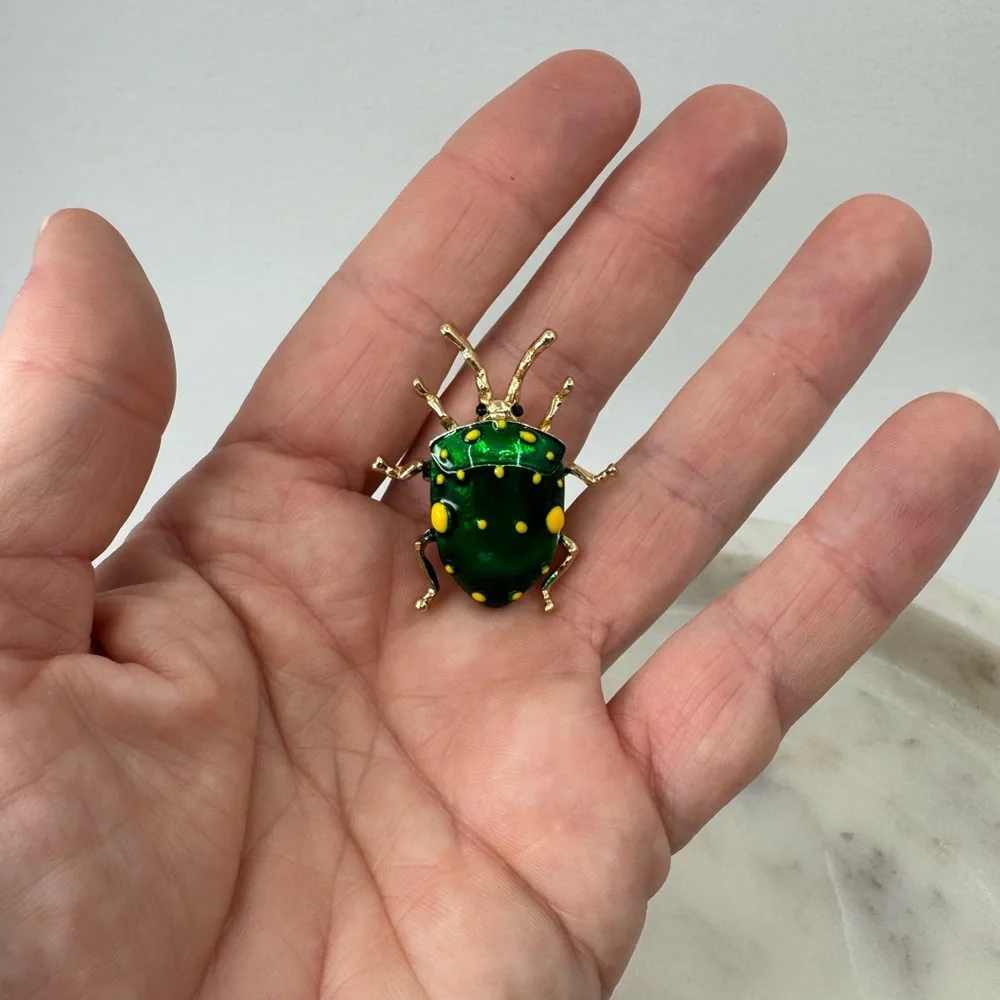 3/$20 Shield Bug Metallic Insect Pin Brooch - Picture 4 of 5